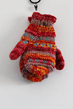 385 Red - Hand Knitted Mitten - Perception0one.com