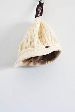 423 Off white - Knitted Baseball Cap - Cashmere Blend - Perception0one.com
