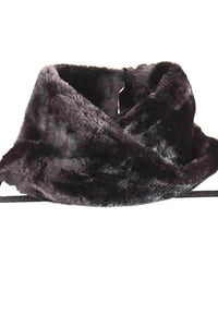 181 Black - Faux Fur Snood Scarf - Perception0one.com