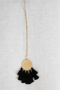 347 Black -  Feather / Gold Necklace - Perception0one.com