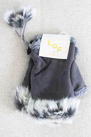359 Off white -  Fingerless Fur Glove - Perception0one.com