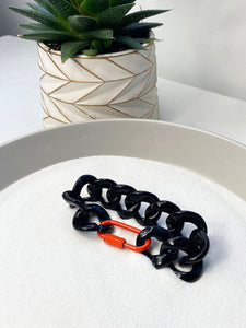Chunky Lucite Chain Bracelet with Bright U -Link - Perception0one.com