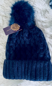 170 Navy - Cable Knit Beanie - Perception0one.com