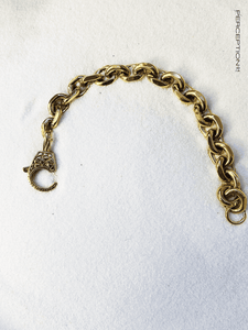 Parisian Heavy Single Chain Bracelet with Decorative Clasp - Perception0one.com