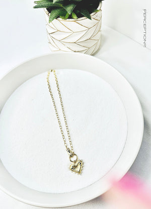 Soft Handed Heart Charm Necklace - Perception0one.com