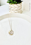Gold Moon & Mother of Pearl Stars Charm Necklace - Perception0one.com