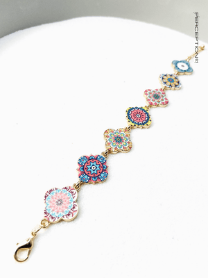 Spains Authentic Style Tile Bracelet - Multi Jewel Tones - Perception0one.com