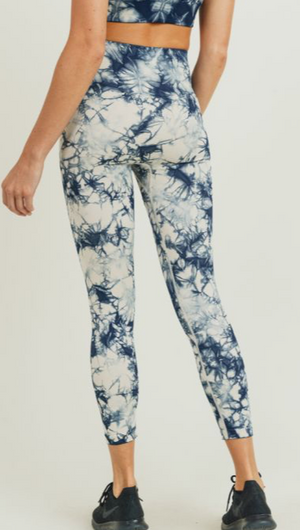 194 Navy -  COMPRESSION TIE DYED LEGGING - Perception0one.com