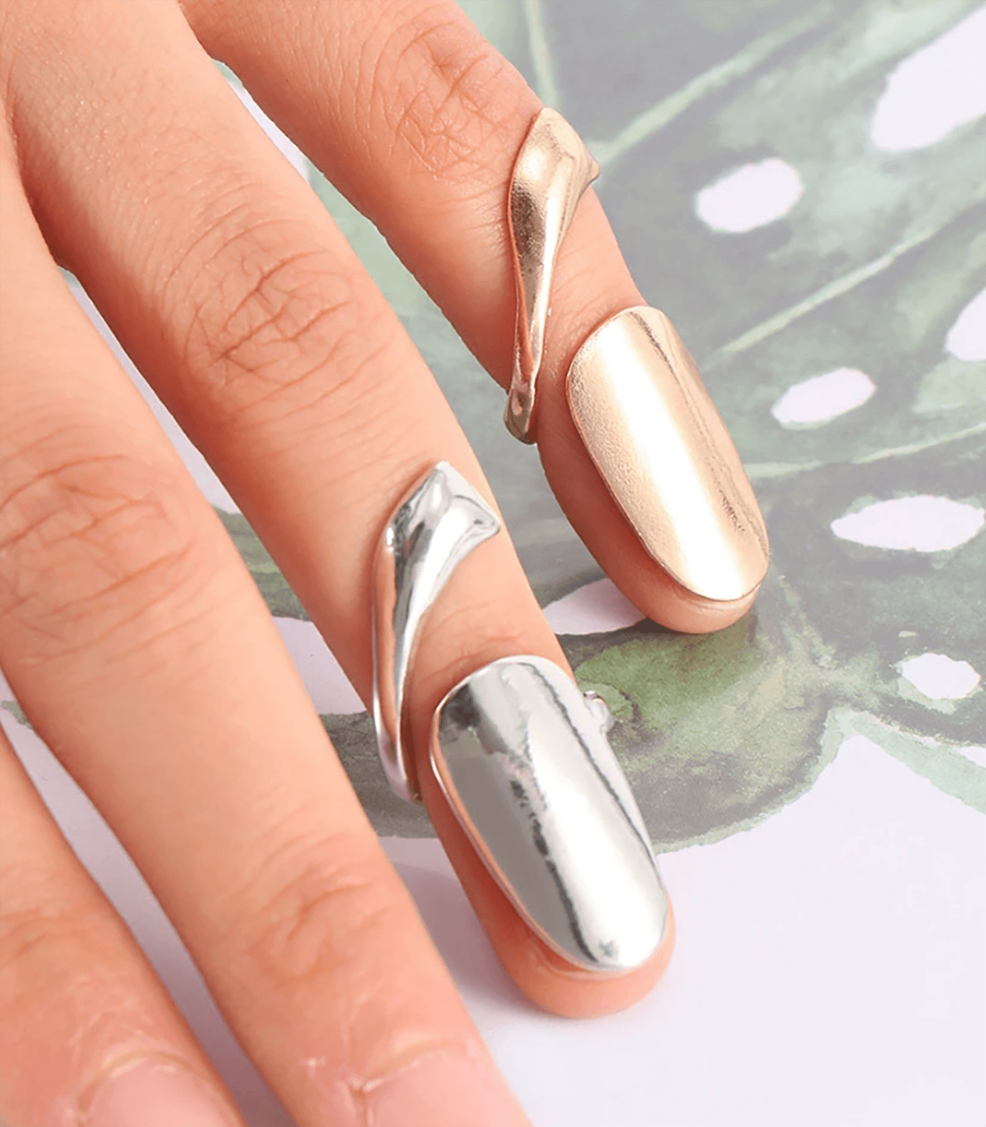 Nail Decor Mod Ring -  Gold and Silver - Perception0one.com