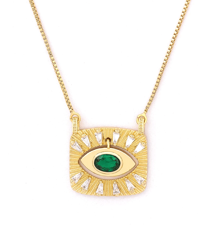 Emerald Eye Protective Charm Necklace - Perception0one.com