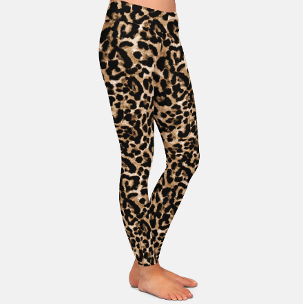 361 Leopard -  Fired Up Leopard Printed Legging With Wide Flat Waistband - Perception0one.com